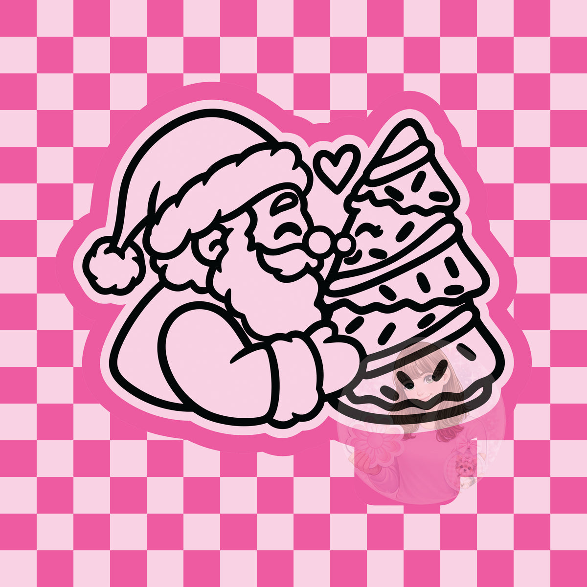 Santa with tree cake silicone mold