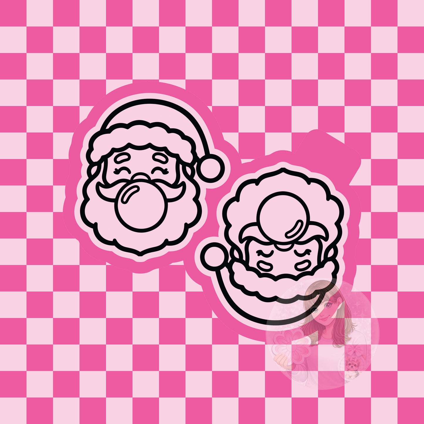 Santa bubblegum vent clip silicone freshie mold
