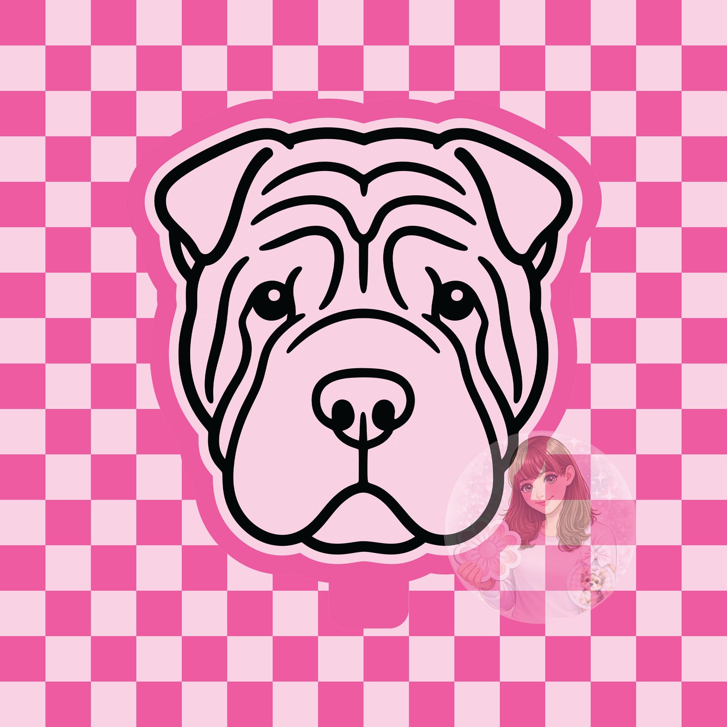Shar Pei dog head silicone freshie mold