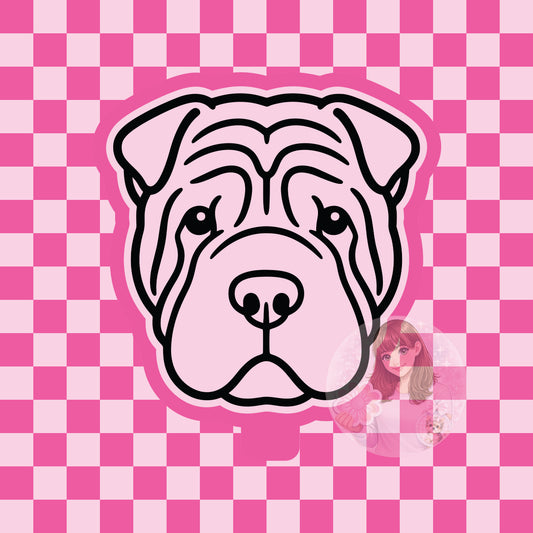 Shar Pei dog head silicone freshie mold