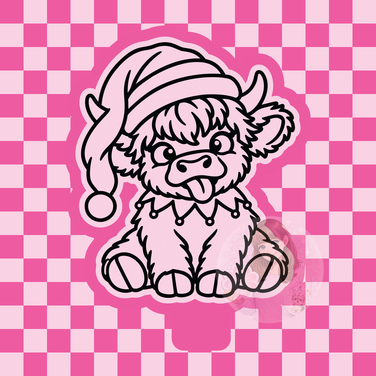 Silly Christmas highland cow silicone mold