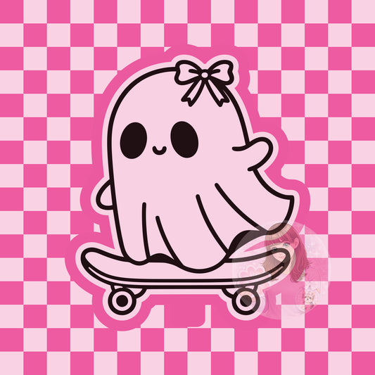 Ghost skateboarding silicone freshie mold