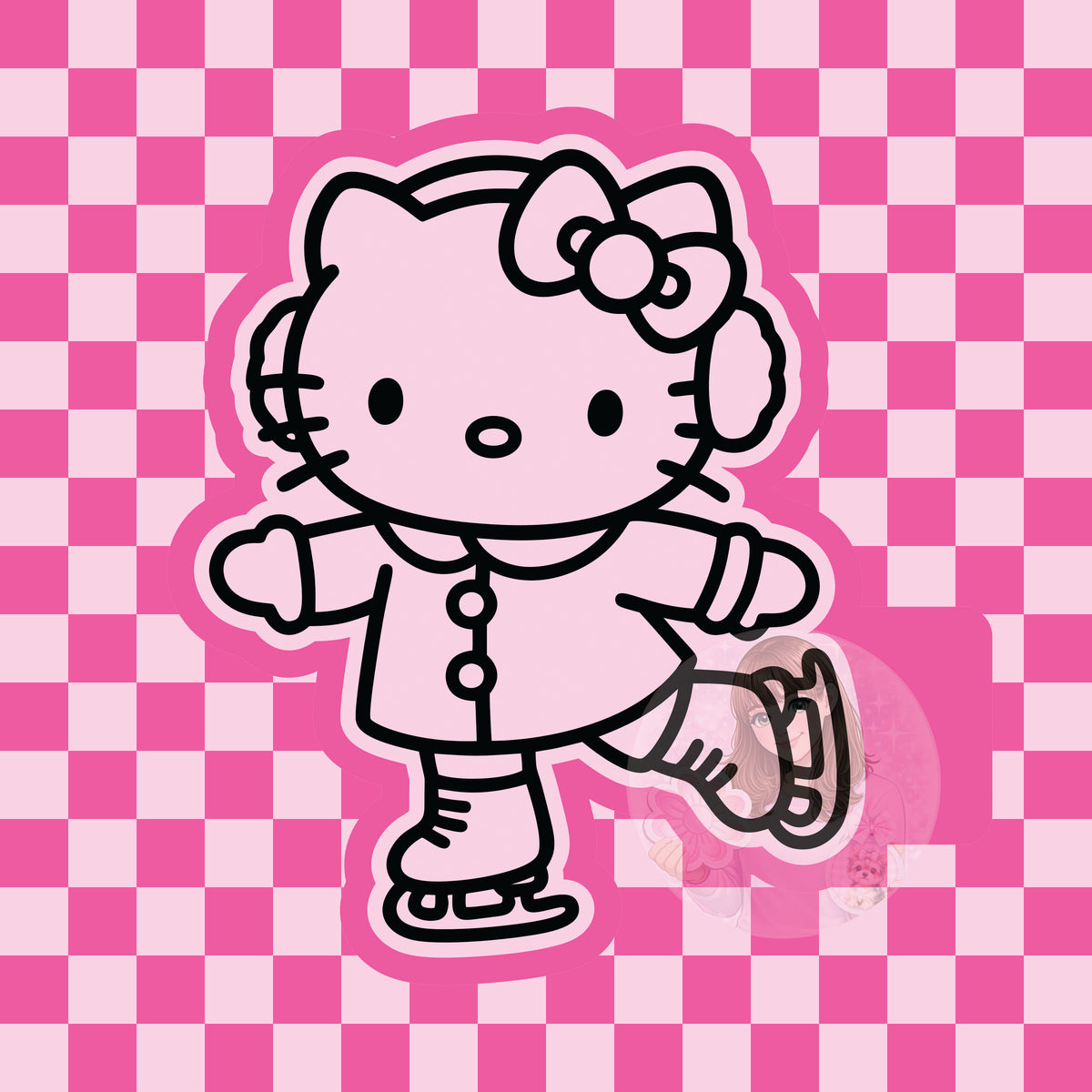 Skating kitty silicone mold