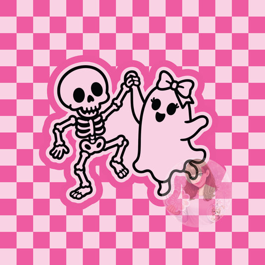 Skeleton and ghost dancing silicone freshie mold