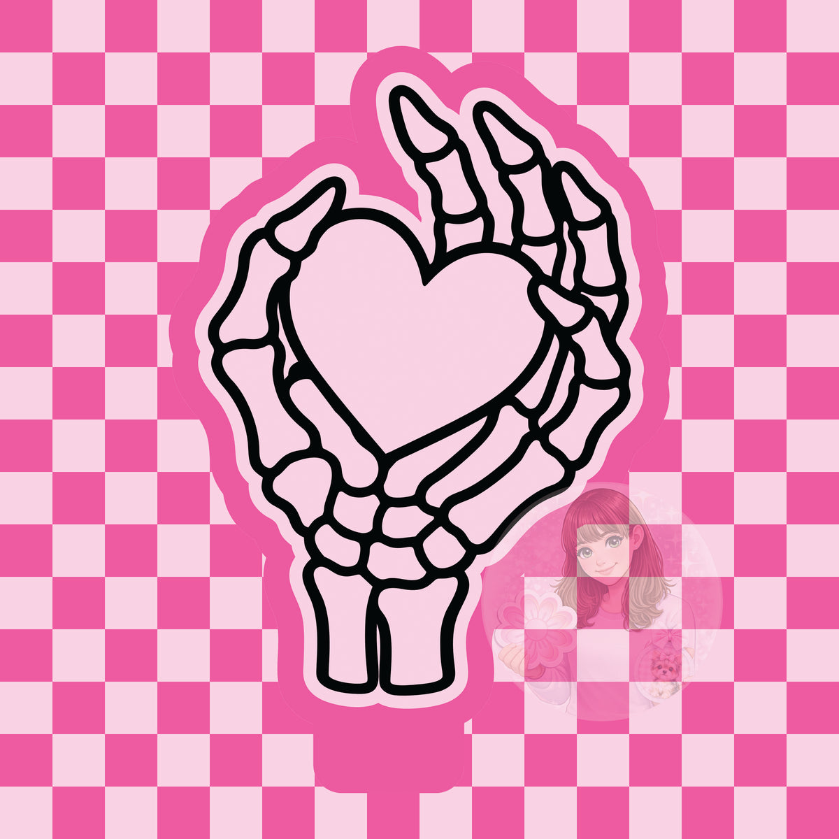 Skeleton hand holding heart silicone mold