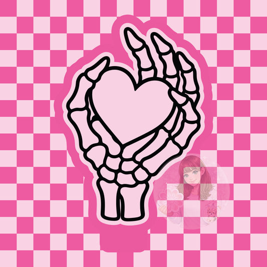 Skeleton hand holding heart silicone mold