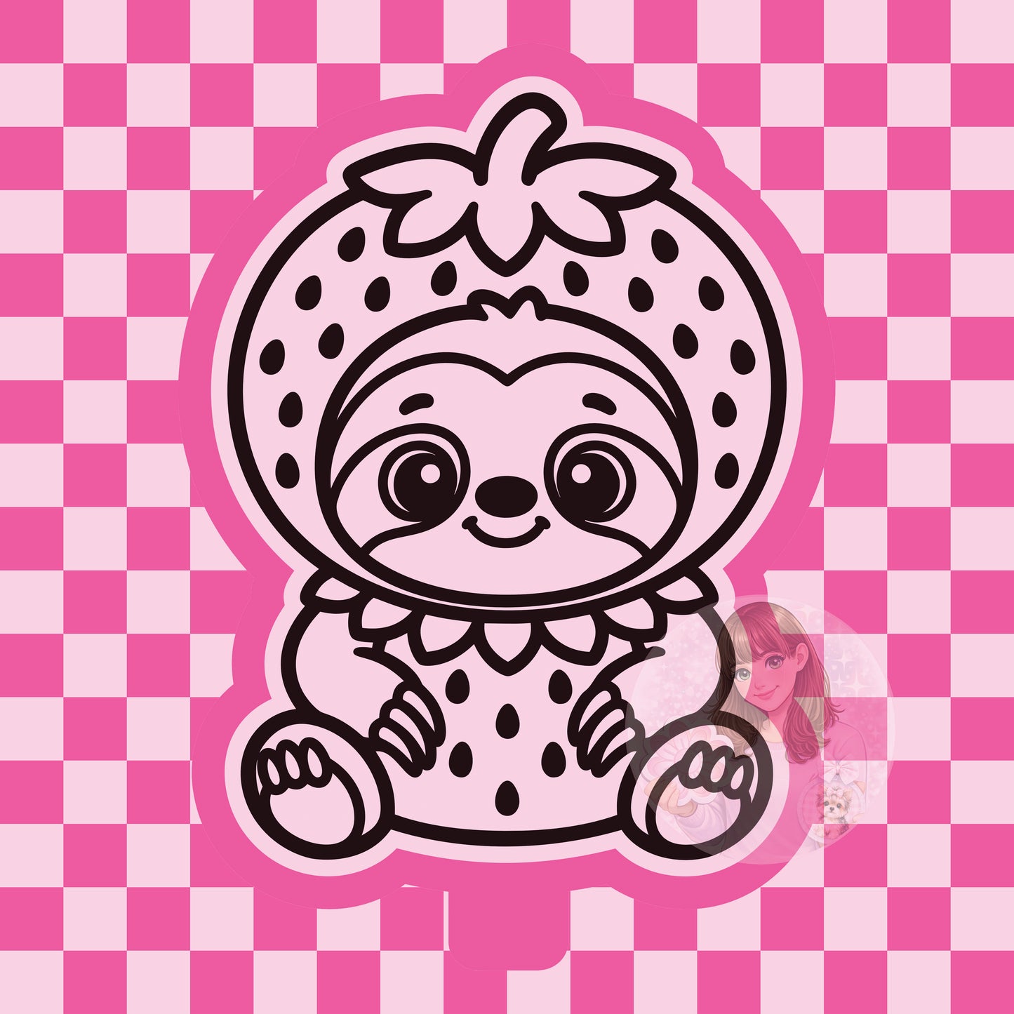 Strawberry sloth silicone freshie mold
