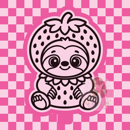 Strawberry sloth silicone freshie mold
