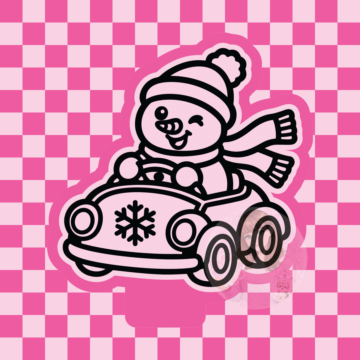 Snowman car silicone freshie mold