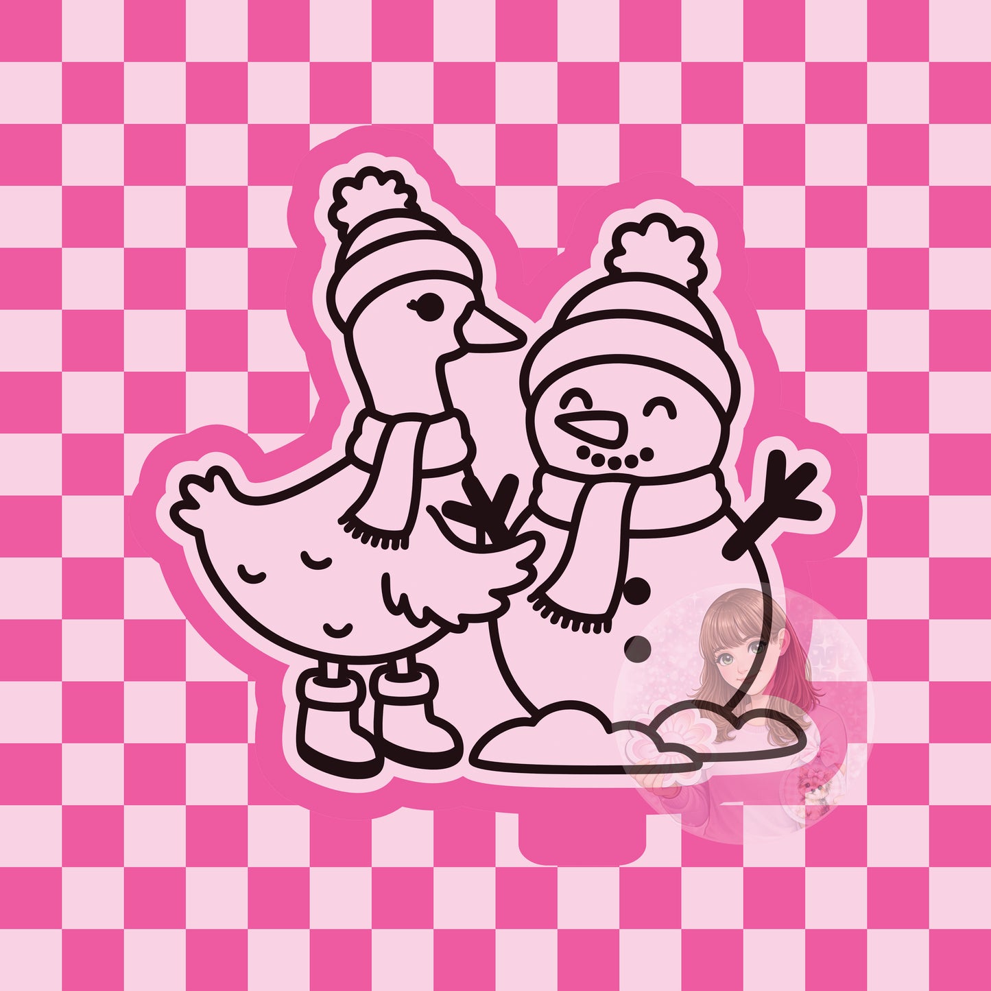 Goose building snowman silicone freshie mold