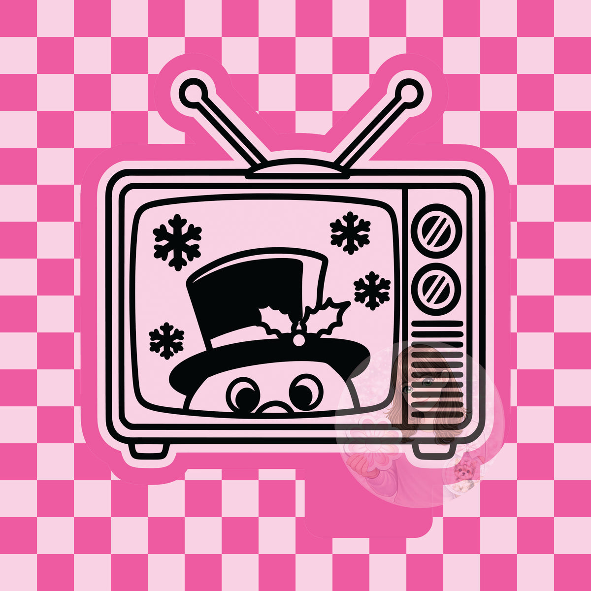 Snowman TV silicone freshie mold
