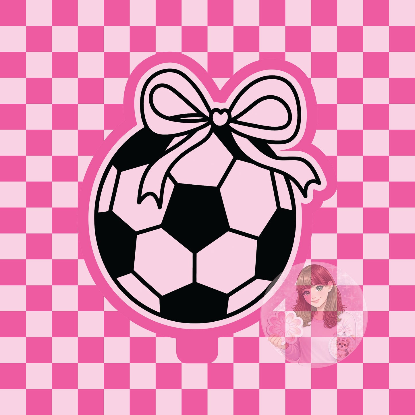 Soccer ball with bow silicone freshie mold