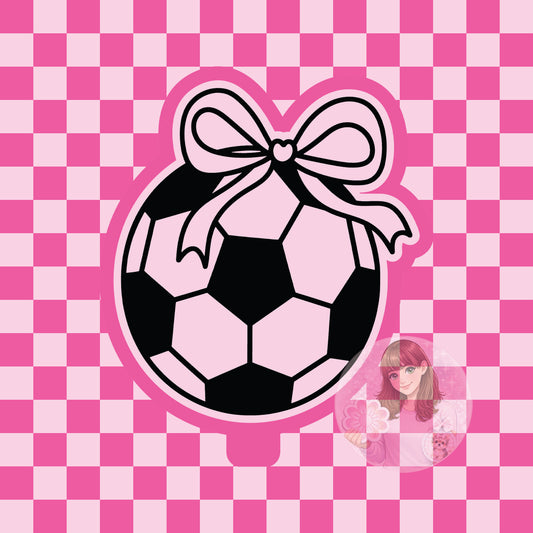 Soccer ball with bow silicone freshie mold