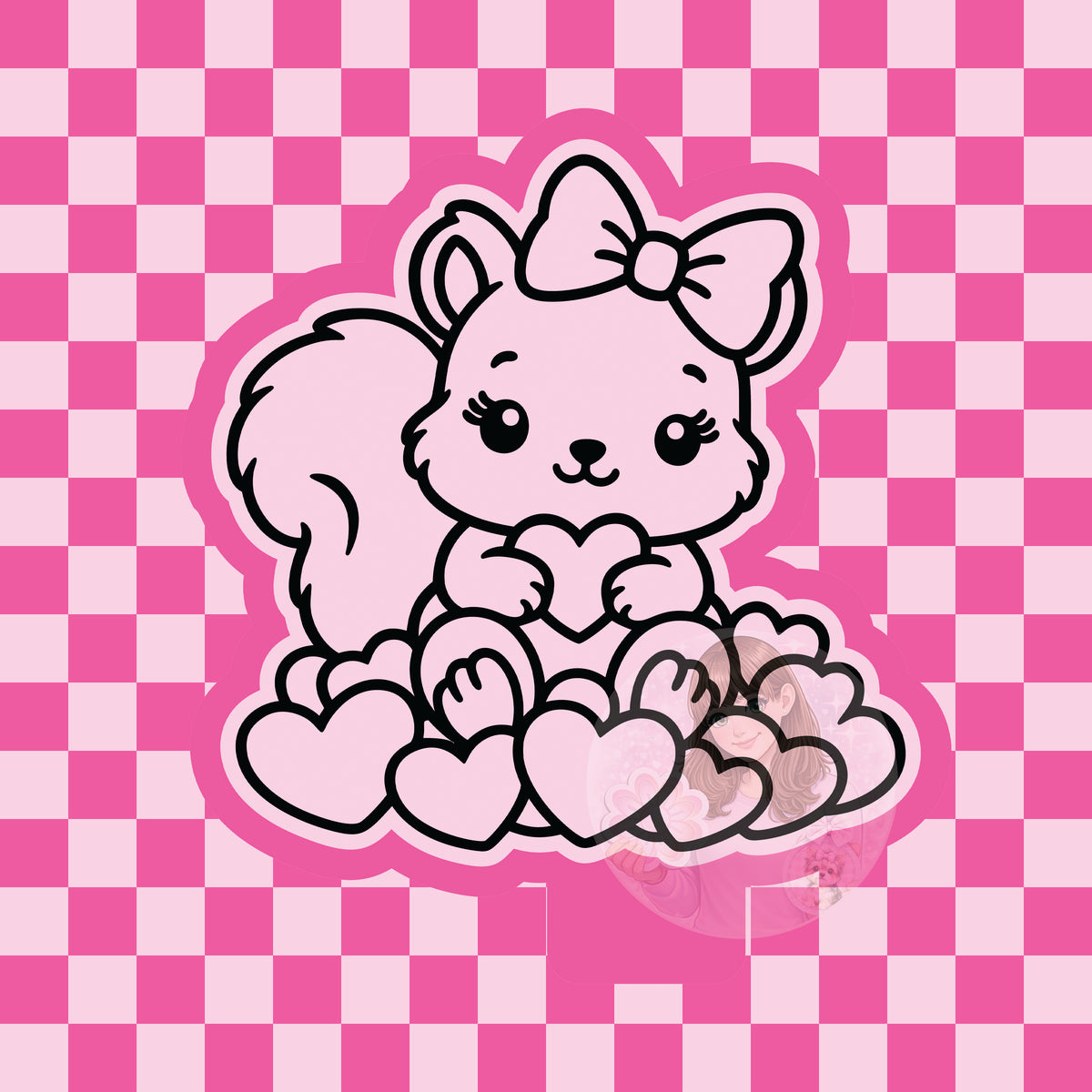 Squirrel in heart pile silicone freshie mold