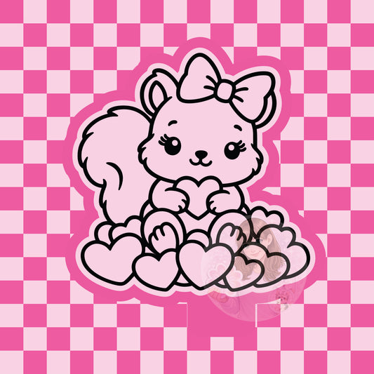 Squirrel in heart pile silicone freshie mold
