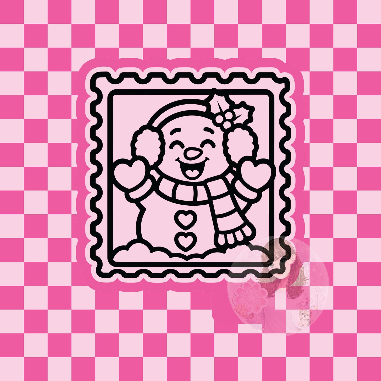 Snowman stamp silicone freshie mold