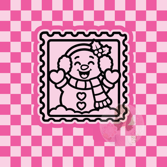 Snowman stamp silicone freshie mold