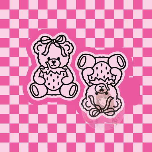 Strawberry bear vent clips silicone freshie mold
