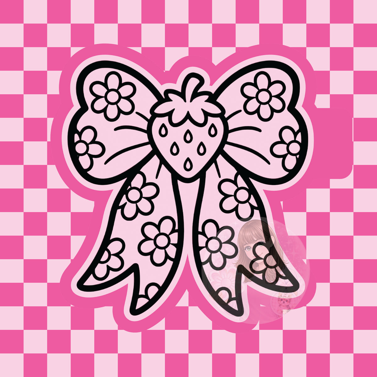 Strawberry daisy bow silicone freshie mold