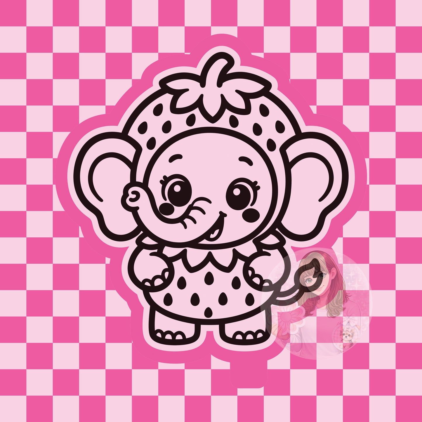Strawberry elephant silicone freshie mold