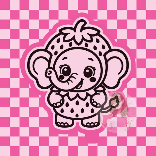 Strawberry elephant silicone freshie mold