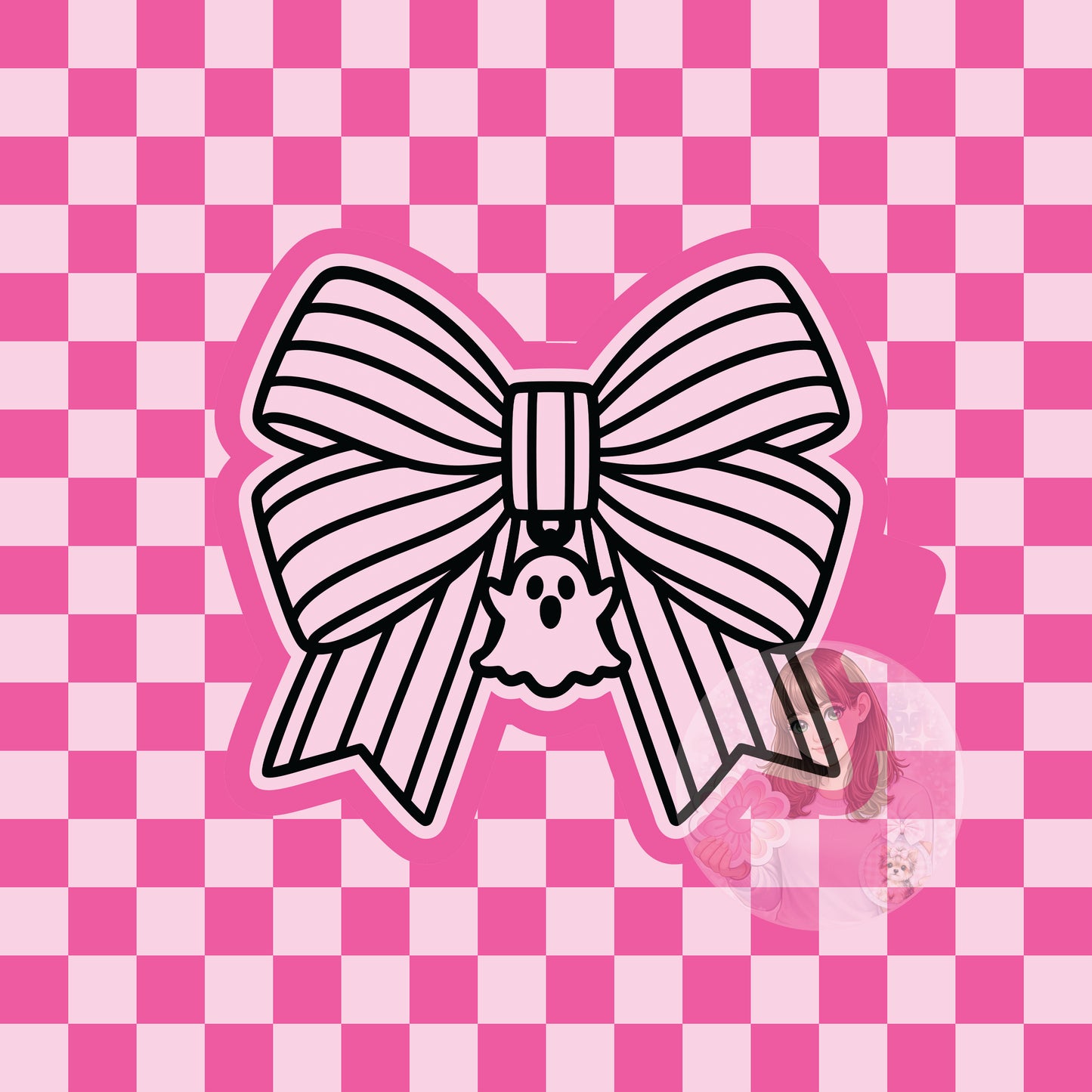 Striped ghost bow silicone freshie mold