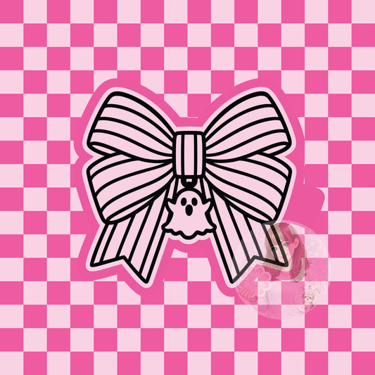 Striped ghost bow silicone freshie mold