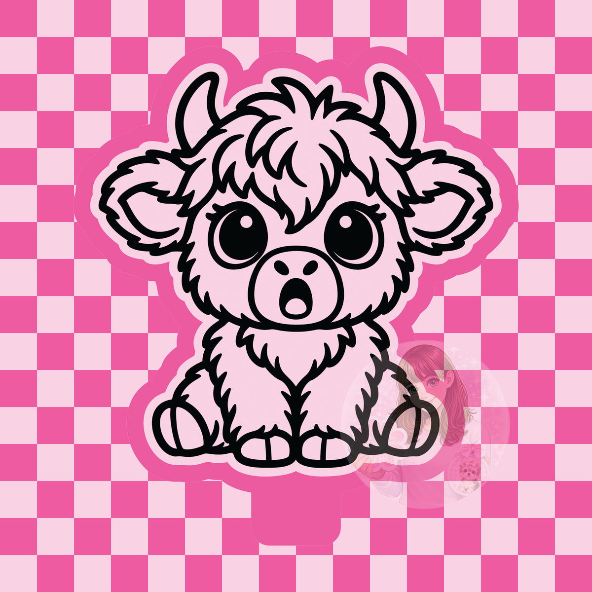 Surprised cow silicone freshie mold