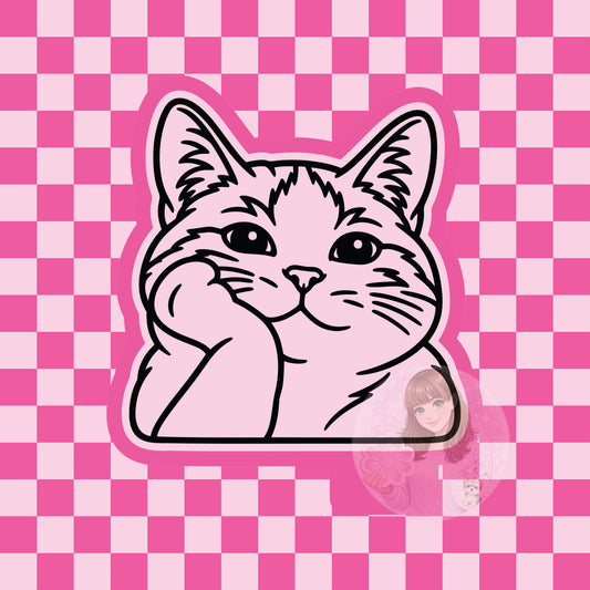 Thinking cat silicone freshie mold
