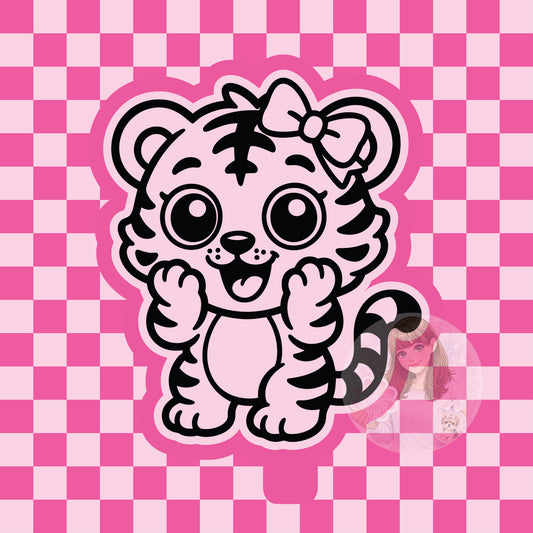 Surprised tiger silicone freshie mold