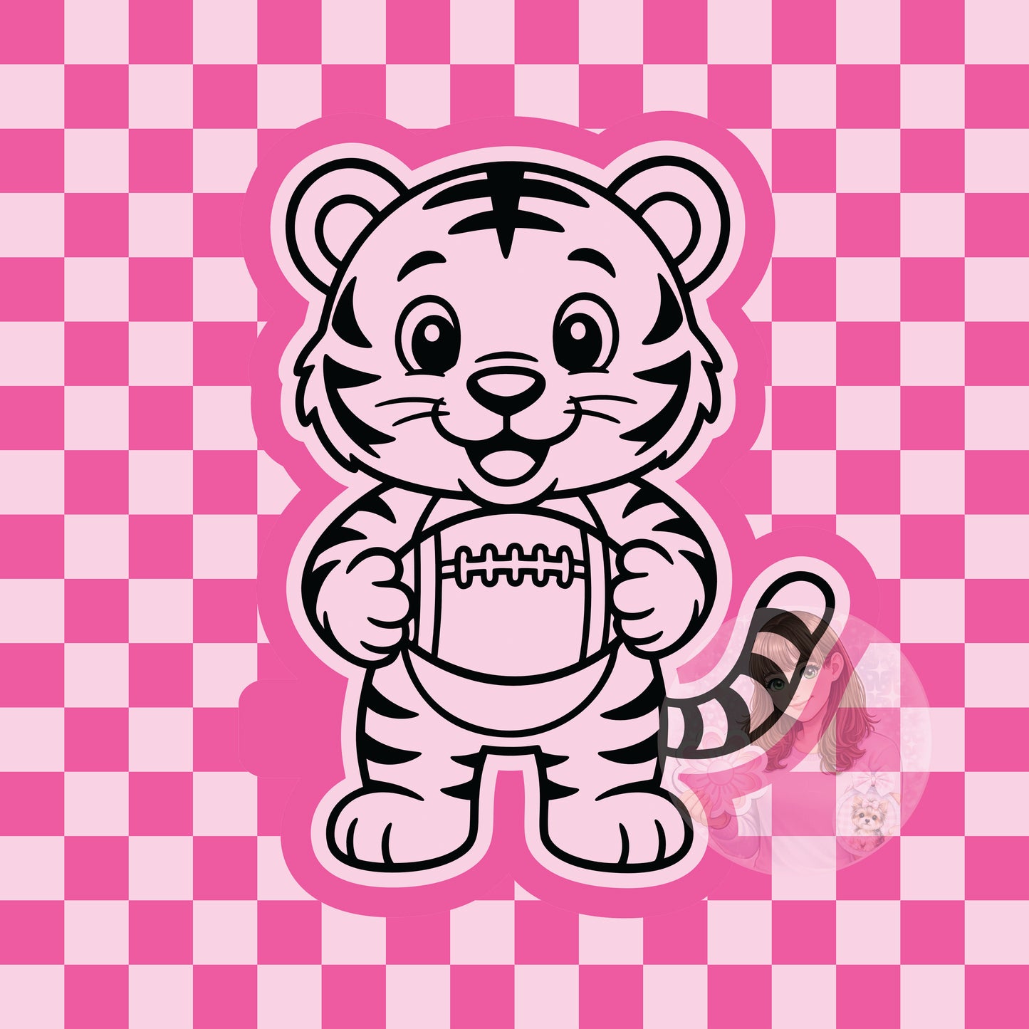 Tiger with football silicone freshie mold