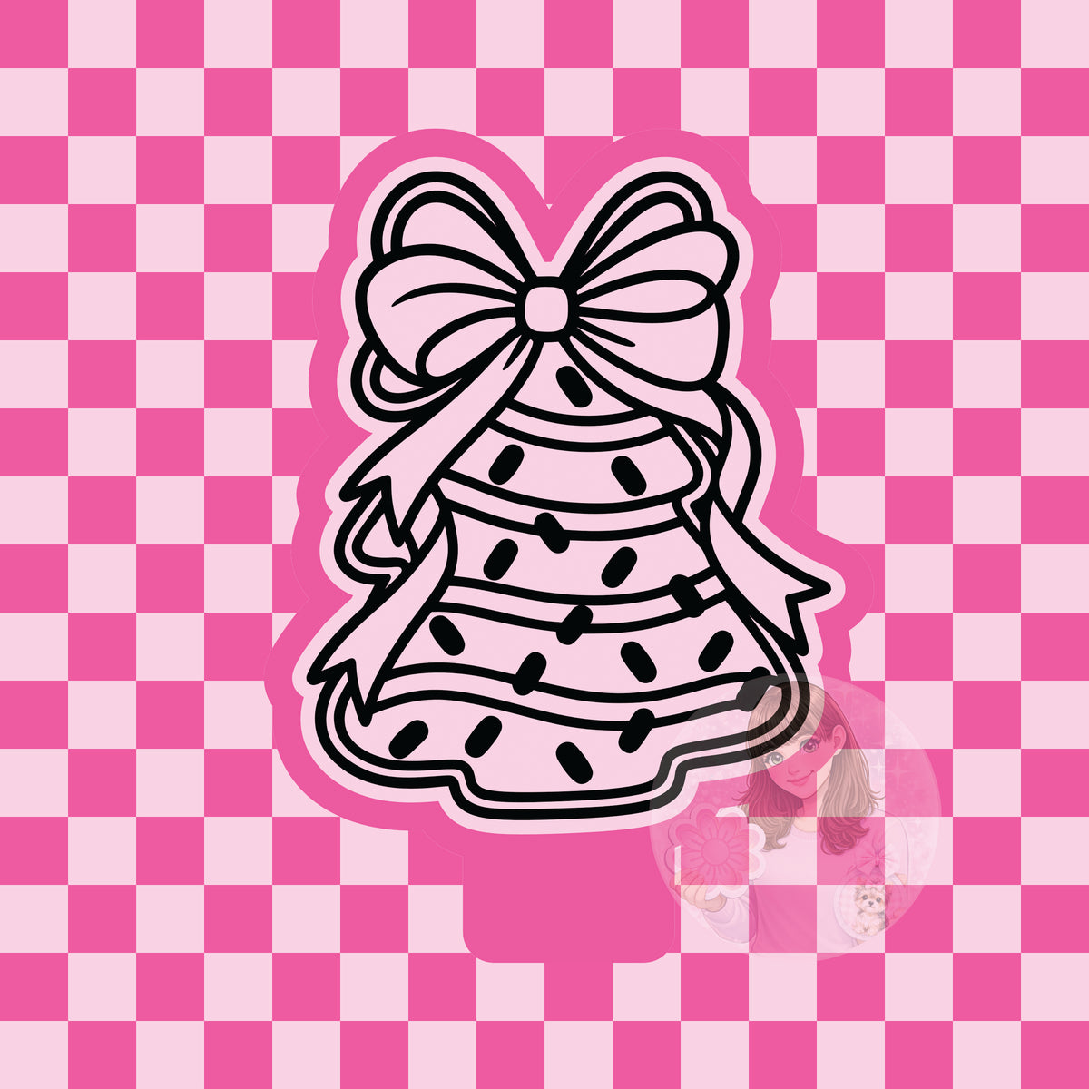 Tree cake with bow silicone freshie mold