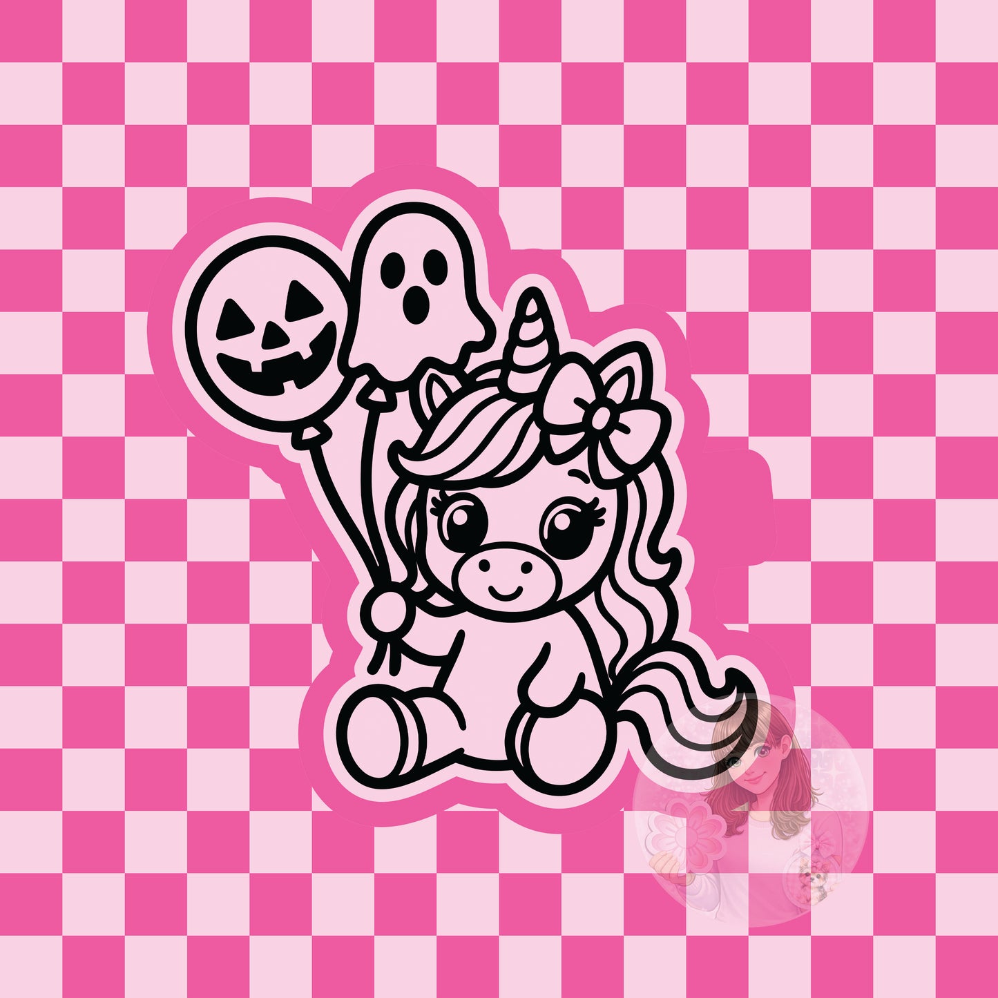 Unicorn with Halloween balloons silicone freshie mold