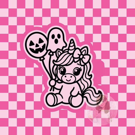 Unicorn with Halloween balloons silicone freshie mold