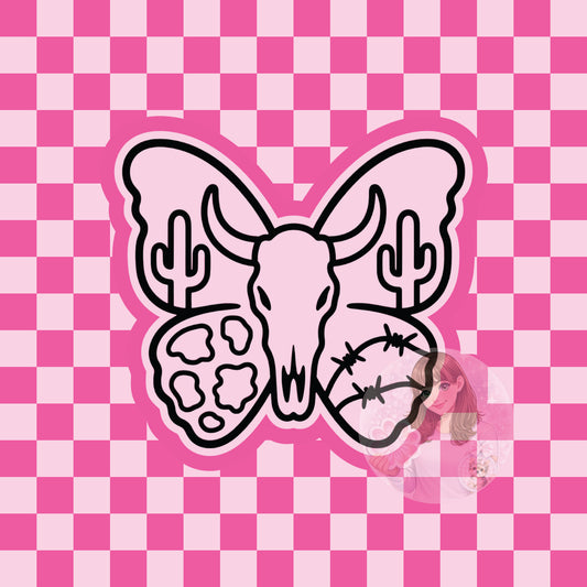 Western skull butterfly silicone freshie mold