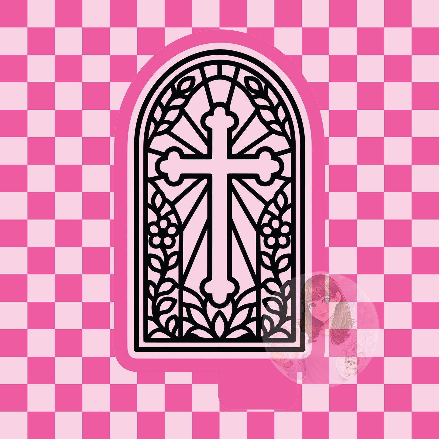 Stained glass cross silicone freshie mold