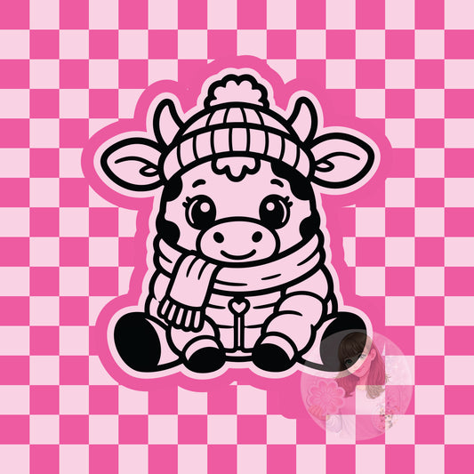 Cow in puffer jacket silicone freshie mold