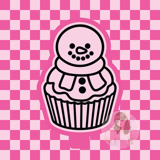 Snowman cupcake silicone freshie mold
