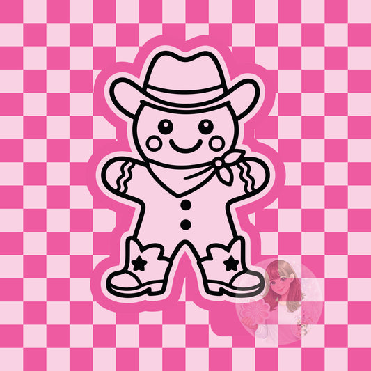 Cowboy gingerbread man silicone freshie mold