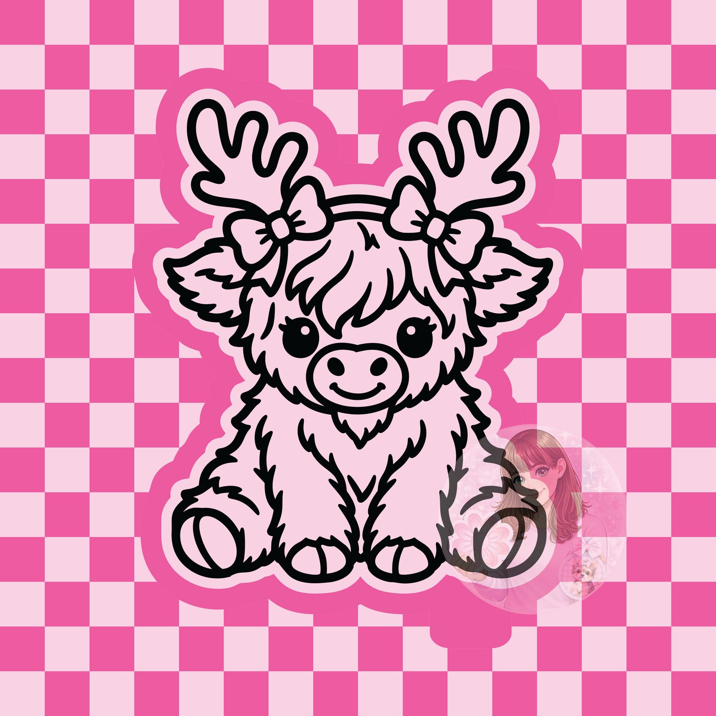 Highland cow reindeer silicone freshie mold