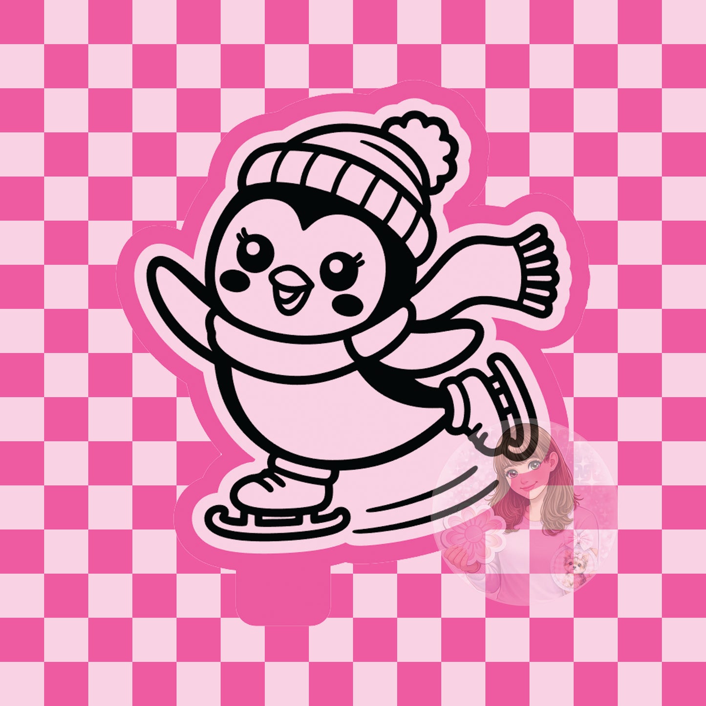Skating penguin silicone freshie mold