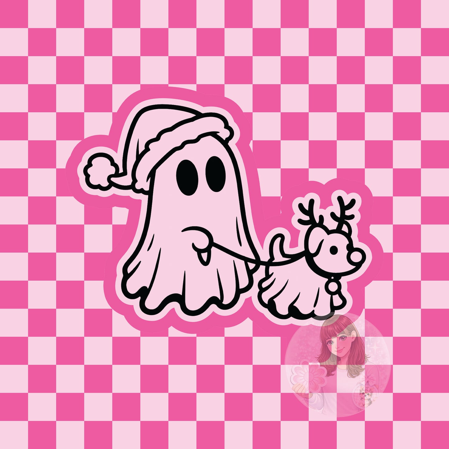Christmas ghost walking reindeer dog silicone freshie mold