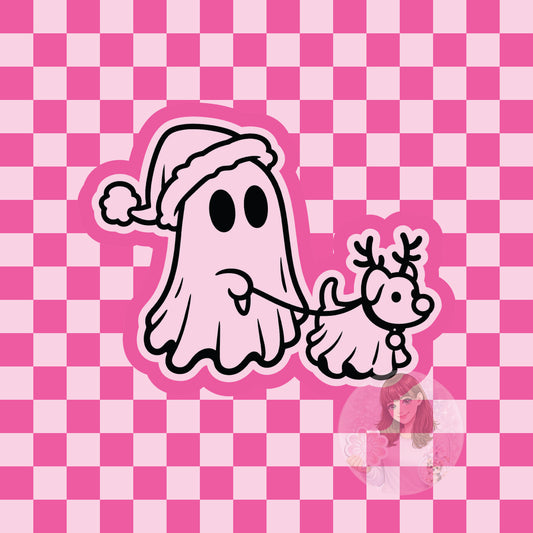 Christmas ghost walking reindeer dog silicone freshie mold