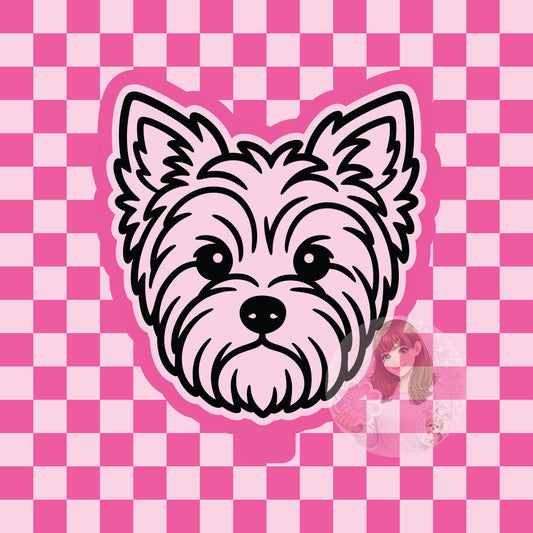 Yorkie dog head silicone freshie mold