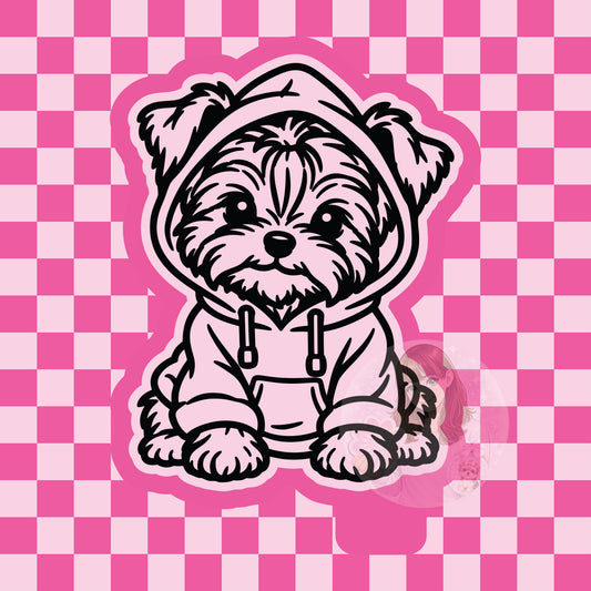 Yorkie in hoodie silicone mold