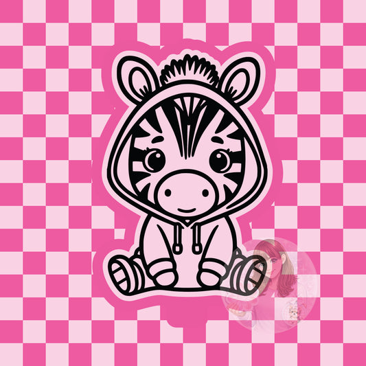Zebra in hoodie silicone freshie mold